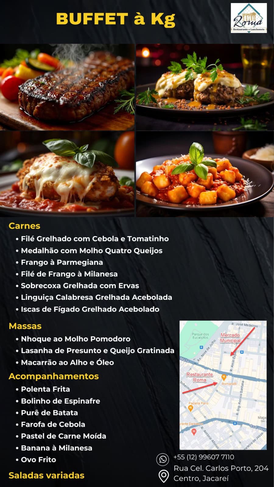 Cardápio de Hoje na Roma Jacareí